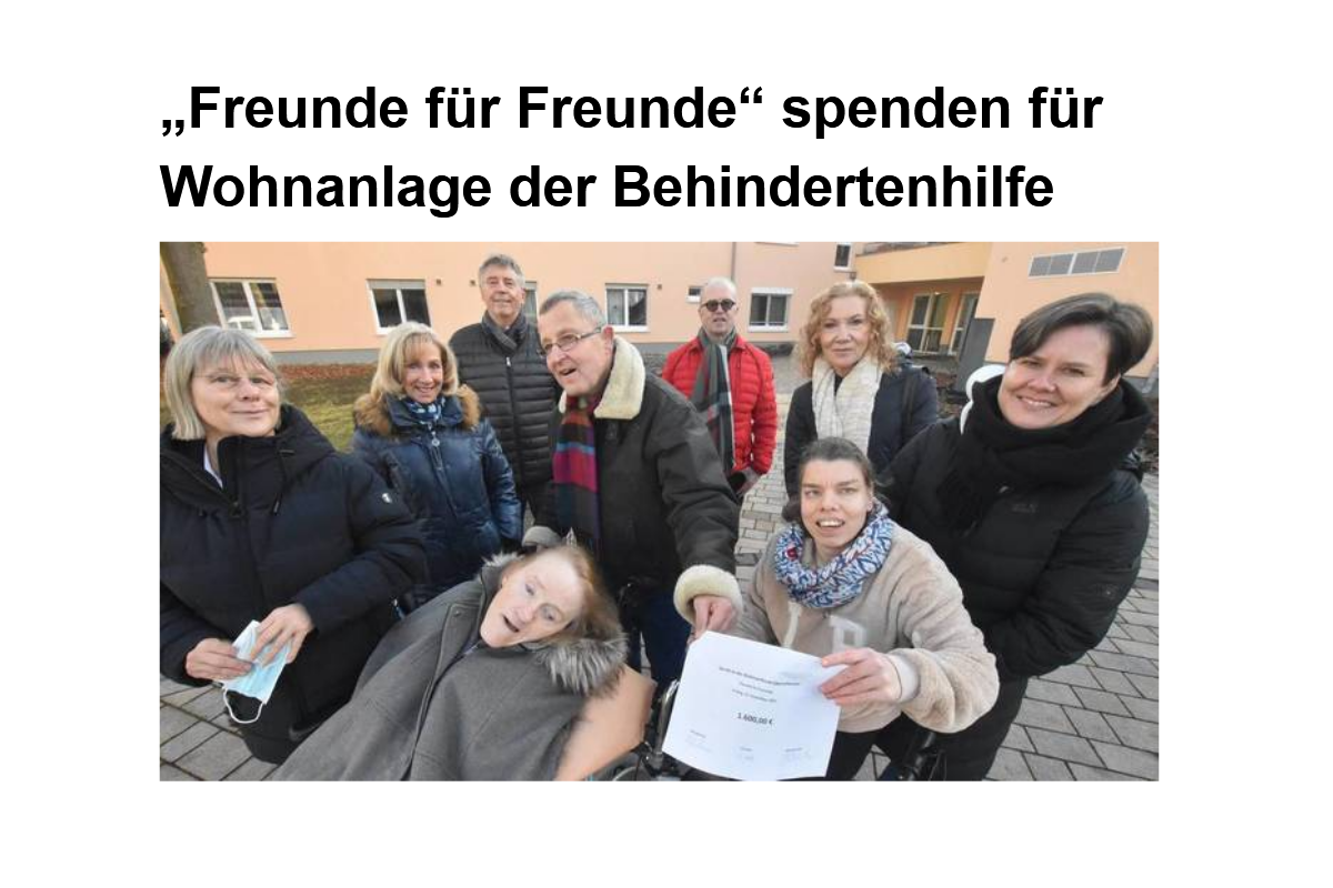 Presseartikel: Wohnanlage Obertshausen erhält eine Spende von „Freunde für Freunde“