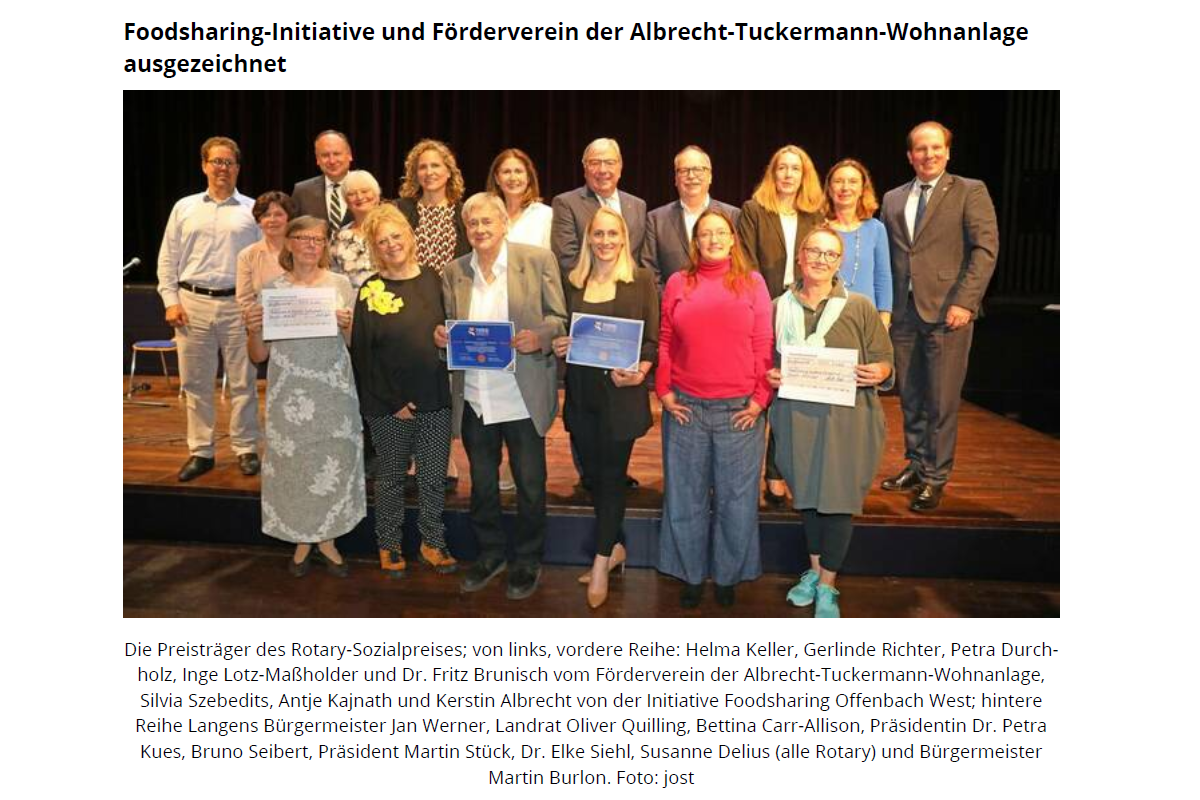 Förderverein der Albrecht-Tuckermann-Wohnanlage mit Sozialpreis ausgezeichnet