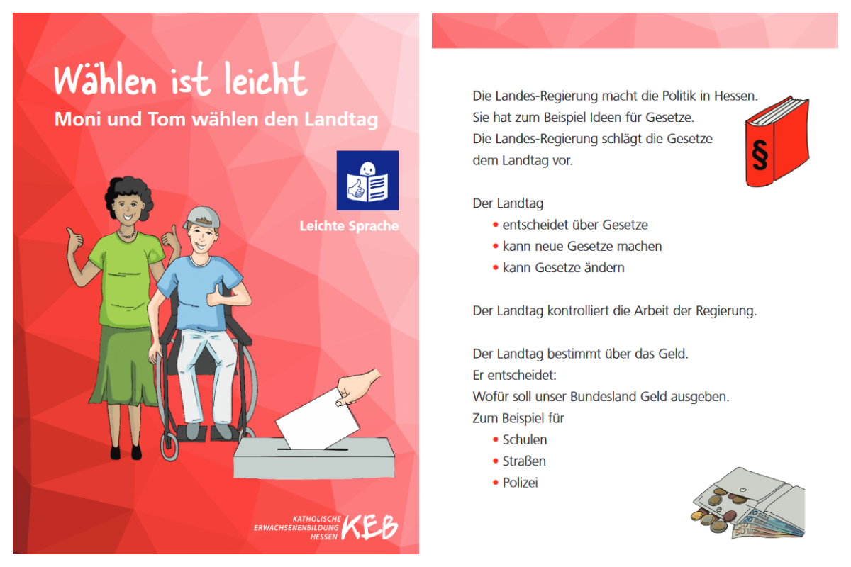 Broschüre in Leichter Sprache zur Landtagswahl von KEB Hessen